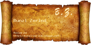 Bunzl Zerind névjegykártya